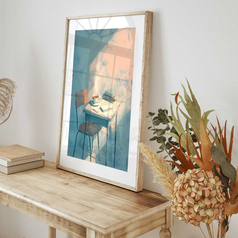 Writing desk wall art home office decor