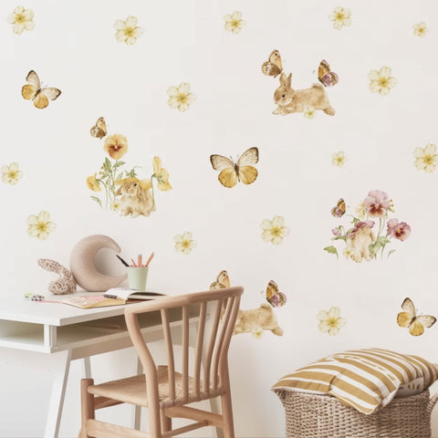 Yellow butterflies stickers for nursery

