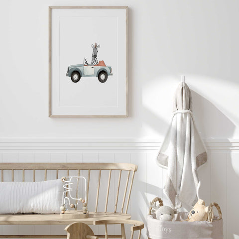 Playful Zebra Art – Premium Baby Wall Print