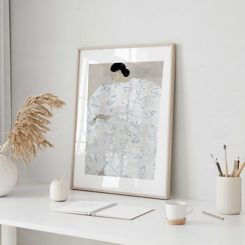 Abstract Woman Dove Print Robe