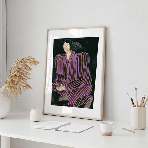 Abstract Woman Velvet Robe Art