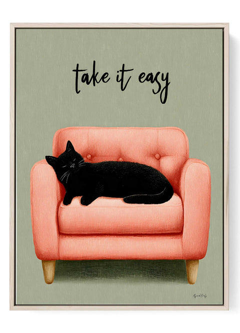 black cat wall art illustration