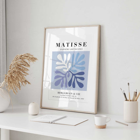 Blue Cut Out Matisse Art Print