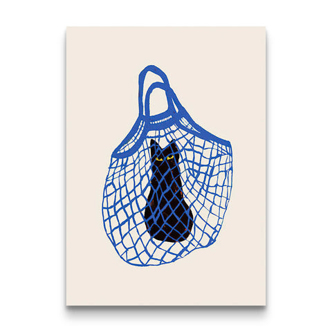 blue net bag art print