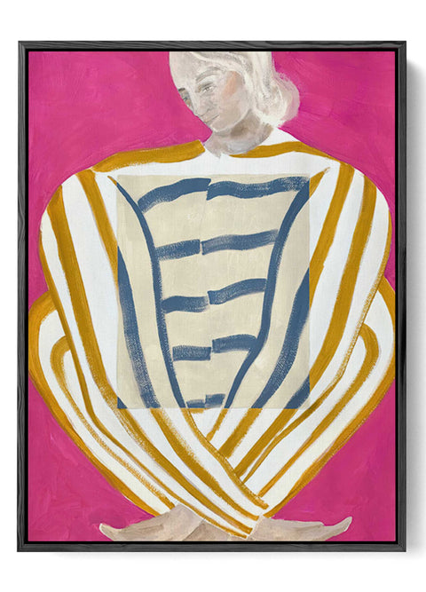 abstract art woman in stripes