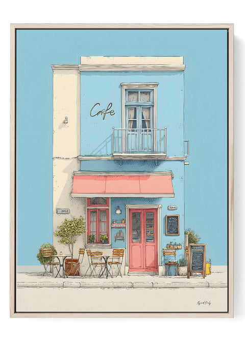 cafe wall art european illustration