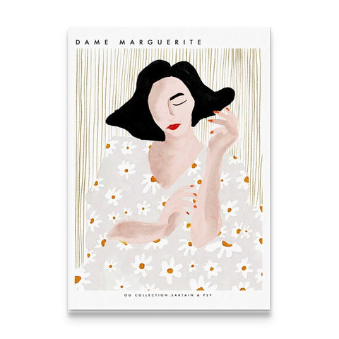 Daisy Print Elegant Canvas Art