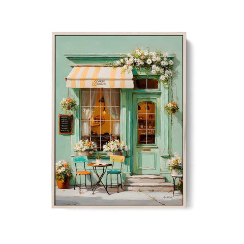 european coffee shop wall art