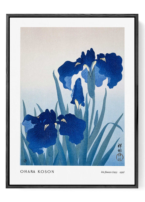 japanese iris woodblock poster