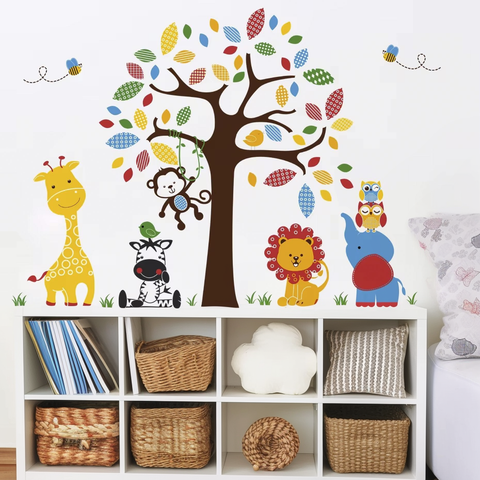 kids-room-animal-wall-decals

