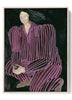 Evening Repose - Abstract Woman in Velvet Robe Canvas Print