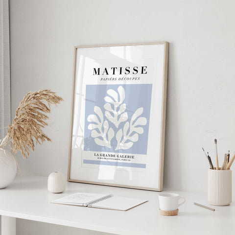 Matisse White Forms Blue Background