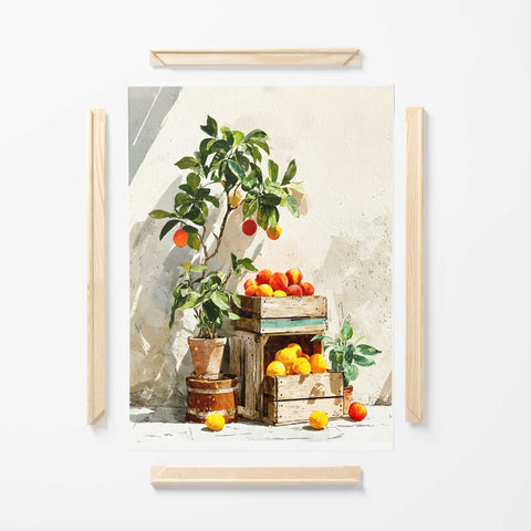 mediterranean kitchen wall art oranges