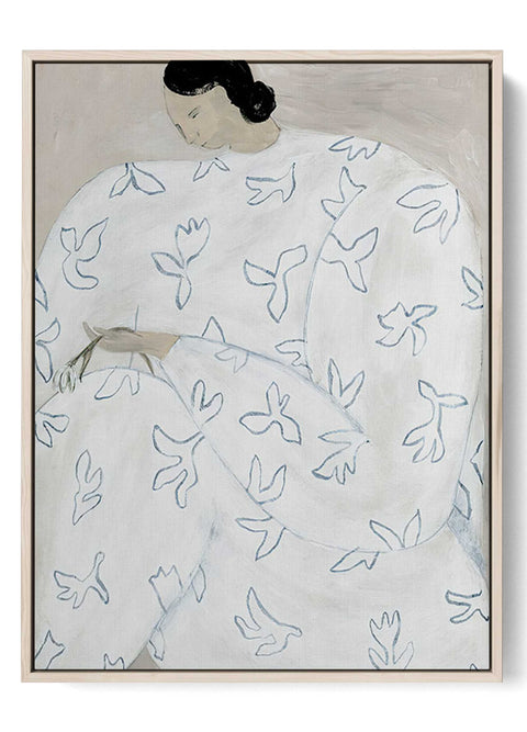 Contemplative Woman Abstract Art