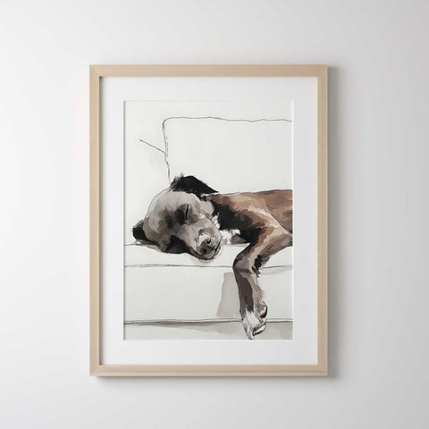 pet wall art watercolor dog illustration