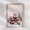 Holiday Season Red Car with Presents Canvas Art Print