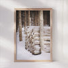 Winter Forest Wood Stack Poster