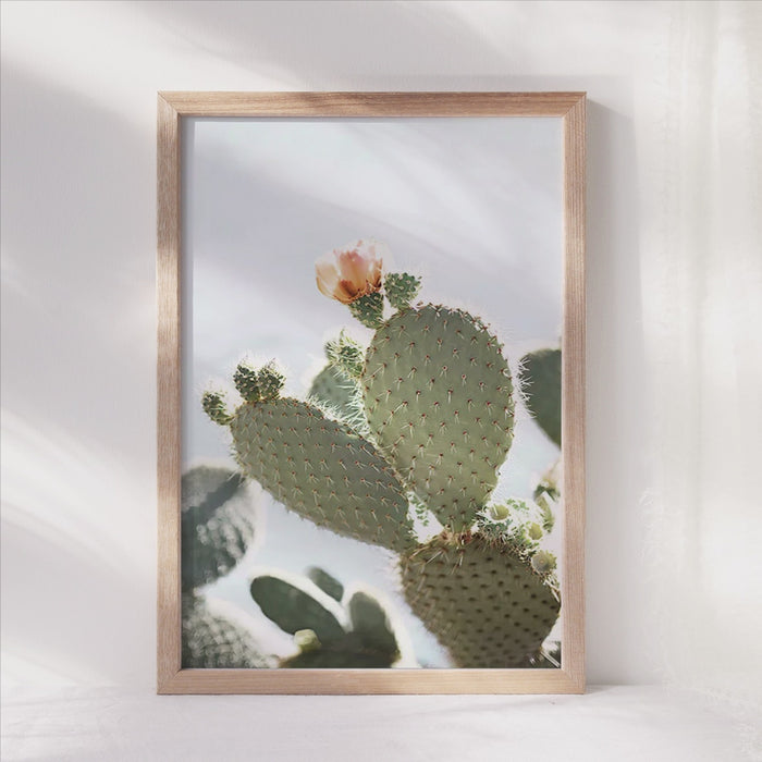 prickly pear cactus wall art Prickly Pear Cactus Bloom Poster | Elegant Desert Wall Art