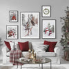 Festive tree wall art with gifts in snow