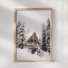 A-Frame Cabin in Snow Poster – Scandinavian Design