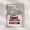 Vintage Car Christmas Poster holiday 