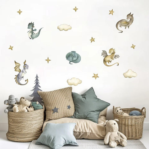 Magical Dragon Wall Stickers for Kids Room
