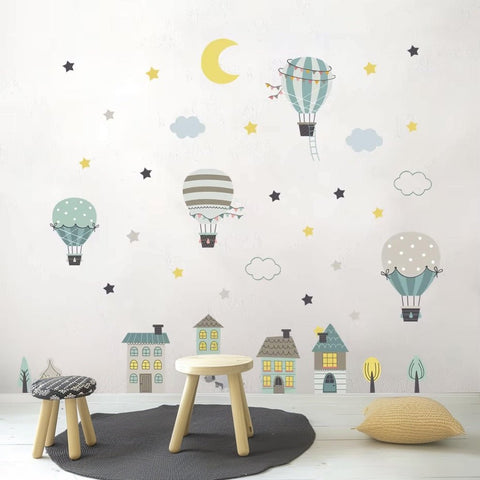 Kids Room Wall Stickers with Balloons and Stars