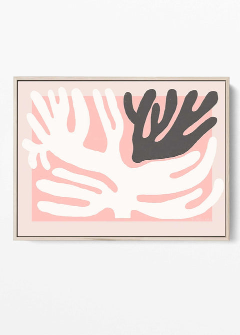 Pink Black Hands Art for Wall