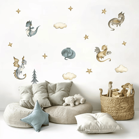 Enchanted Dragon Wall Art for Playroom