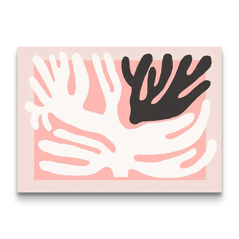 Coral Blush Hands Abstract Art