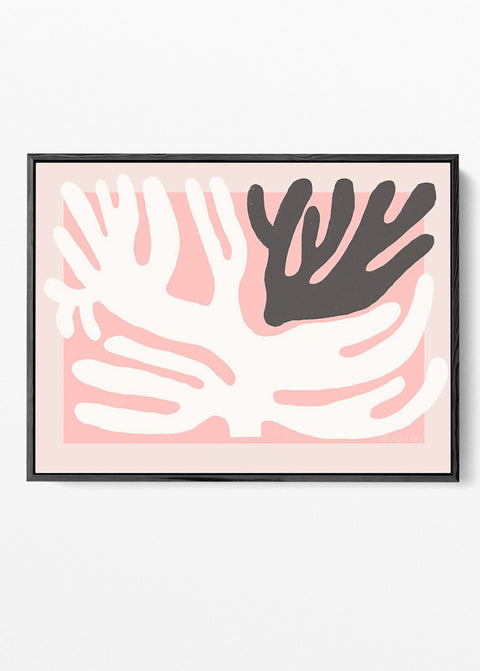 Coral Blush Abstract Hands Decor