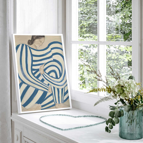 serene blue stripes artwork