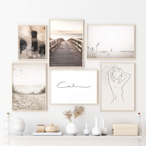 Beige abstract Wall Poster - Art prints online - oakposter.ca