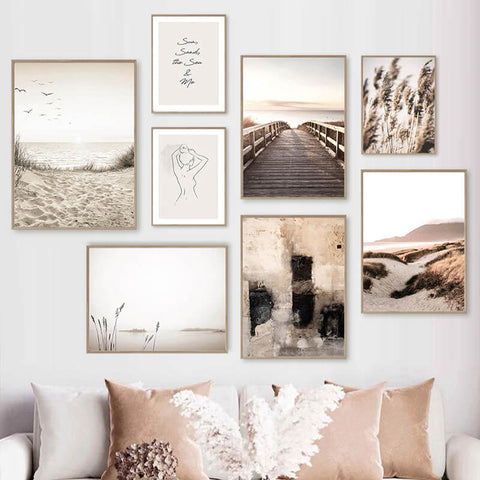 Beige abstract Wall Poster - Art prints online - oakposter.ca