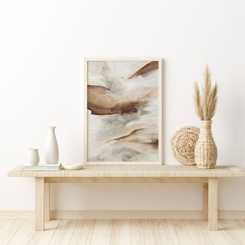 Abstract Watercolor Earth Tones Poster - Modern Minimalist Art - oakposter