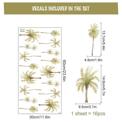 Relaxing Island Vibe Palm Tree Decals