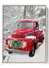 Vintage red truck wall art