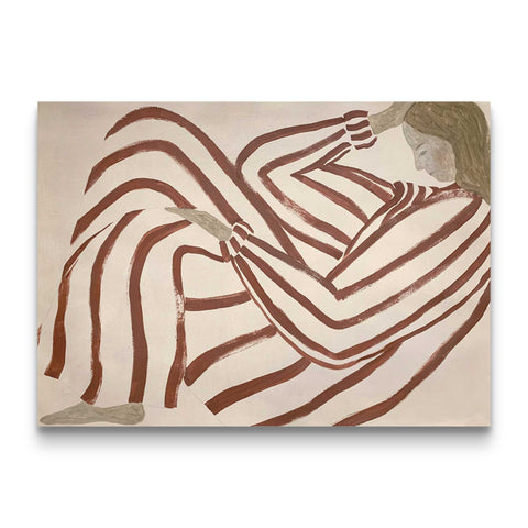 Rustic Stripes - Warm Tone Abstract Art Print