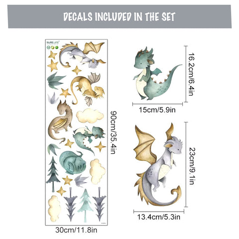 Mystical Forest Dragon Wall Decals