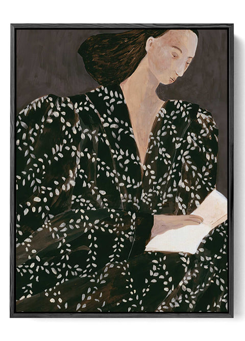 Reflective Woman Reading Print