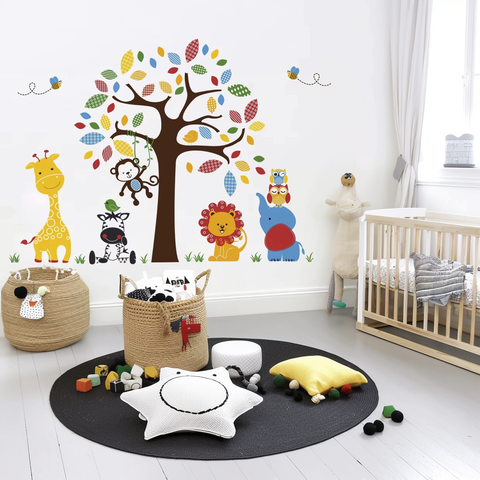 safari-animal-wall-decals-for-kids-room

