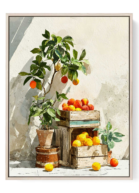 still life wall art mediterranean oranges