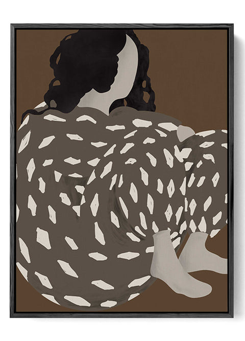 woman contemplation abstract design