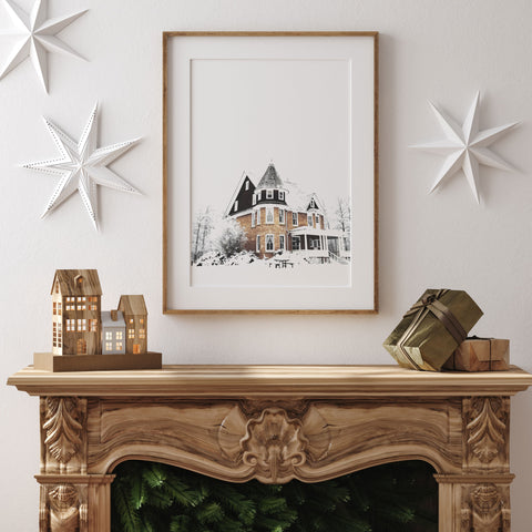 Winter Log House Poster Ready to Hang Poster Painting Online Oak poster