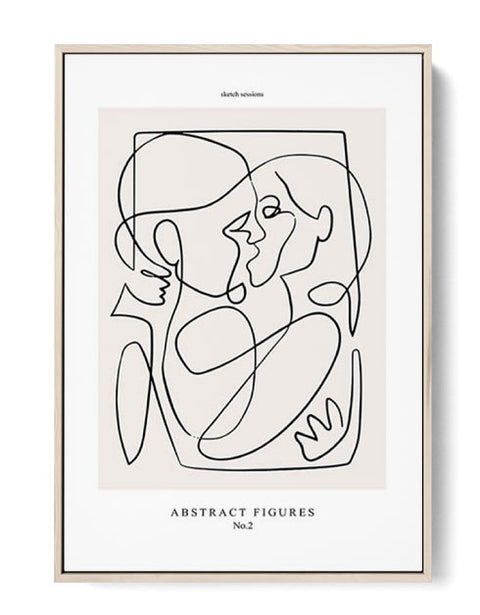Couple Line Art No 1 Abstract  Poster Canvas Wall Prints Online oak poster