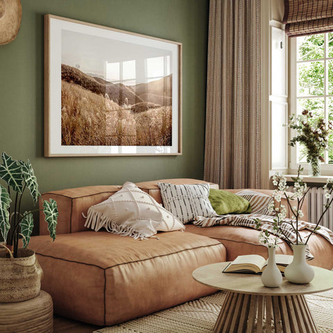 Grassy Sunrise  pictures for living room wall decoration Online Oak poster