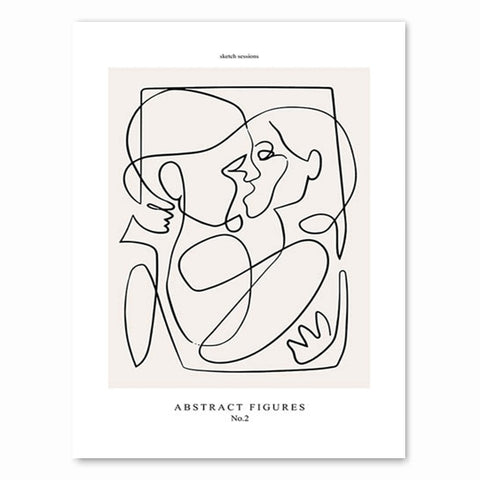 Couple Line Art No 1 Abstract  Poster Wall Prints Online oak poster
