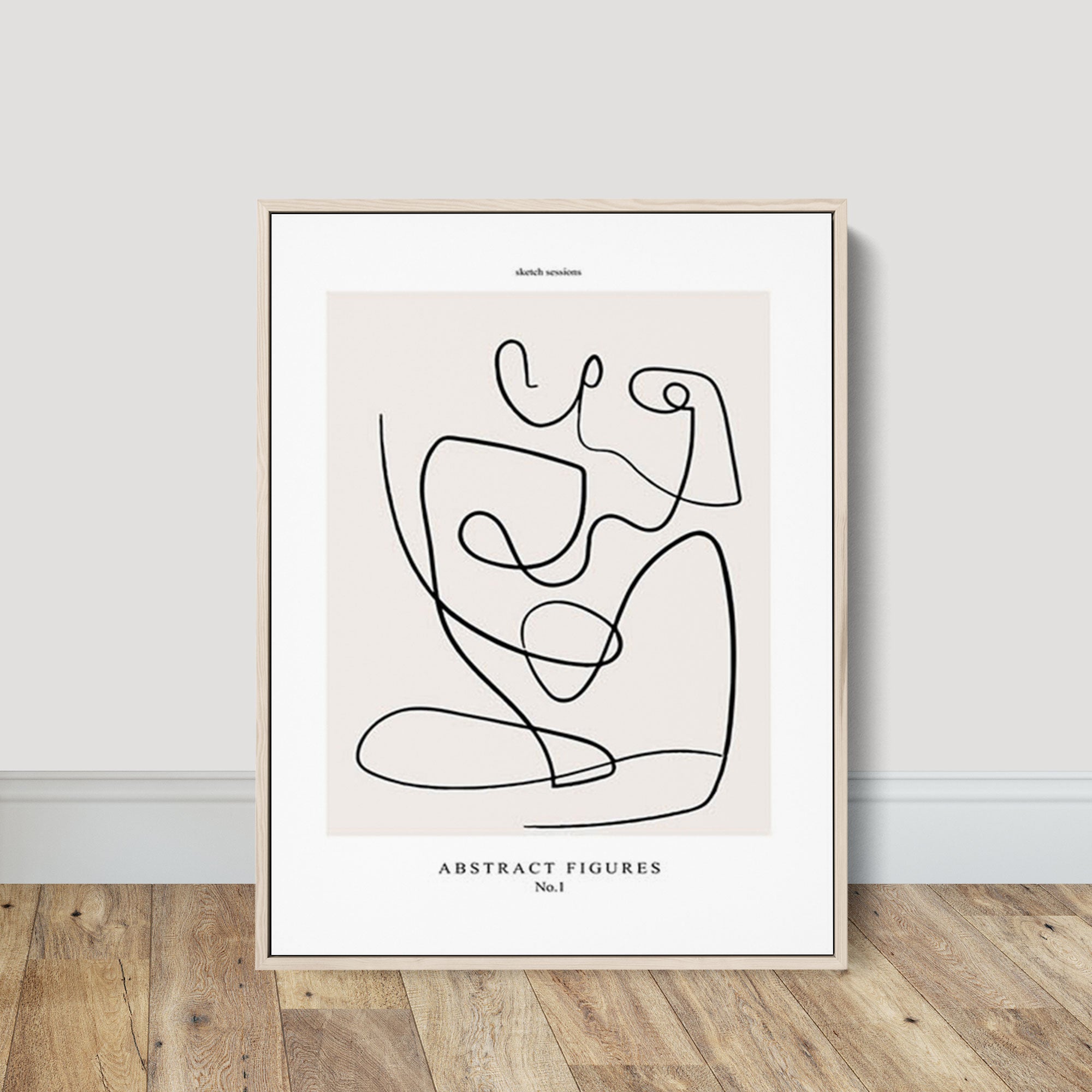 One Line Art Abstract Figures No 1 Poster - Canvas Wall Prints Online ...