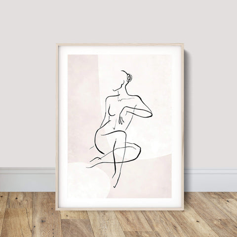Best High Quality One Line Art Woman No 5 Wall Prints