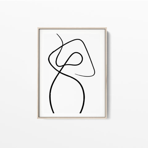 One Line Art No 9 Abstract Poster painting Oak poster